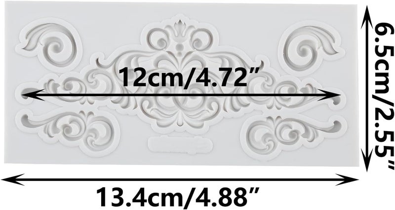 TAOXIBEI Baroque Curlicues Scroll Lace Border Silicone Molds Relief Flower Lace Filigree Polymer Clay Mold for DIY Crafts Epoxy Resin Casting Air Dry Polymer Clay Plaster Jewelry Making - Image 2